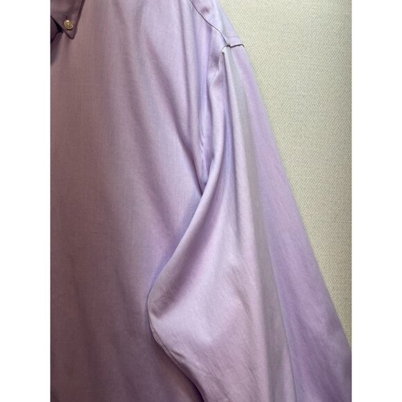Buttoned Down Men's Dress Shirt Lightweight Size 19 Light Purple Long Sleeve - Picture 9 of 11